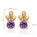 Red Crystal Gold Earrings For Women ​